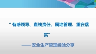 集团公司安全管理经验分享附各项工作计划.pptx