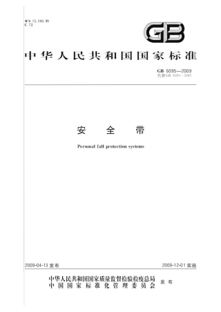 GB 6095-2009 安全带.pdf