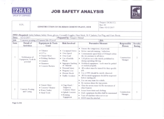 JSA For the Job of Concrete Pouring of Cement Silo 02 Roof.pdf