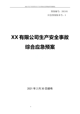 2021年生产经营单位生产安全事故应急预案(新导则编制).docx
