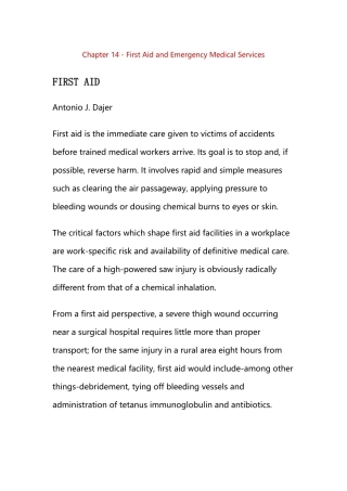 Chapter 14 - First Aid and Emergency Medical Services.docx