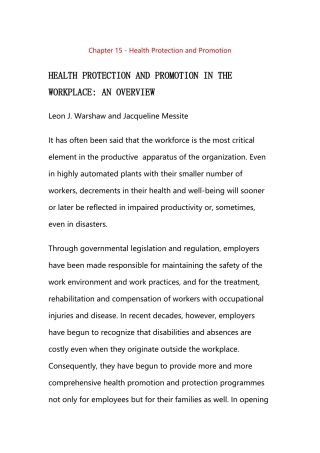 Chapter 15 - Health Protection and Promotion.docx