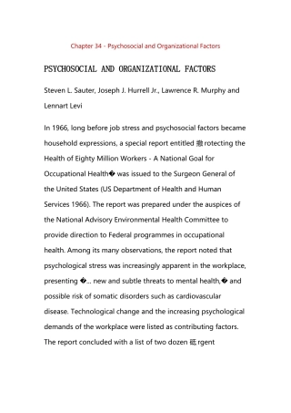 Chapter 34 - Psychosocial and Organizational Factors.docx