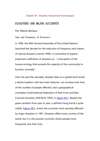 Chapter 39 - Disasters, Natural and Technological.docx
