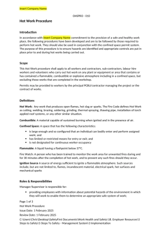 Hot Work Procedure, WHSPRO-010 CM.docx