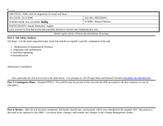 Jsa for alignment of vessel and drum.docx