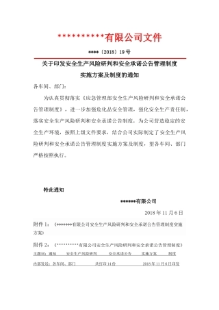 安全风险研判和承诺公告管理制度实施方案及制度.docx