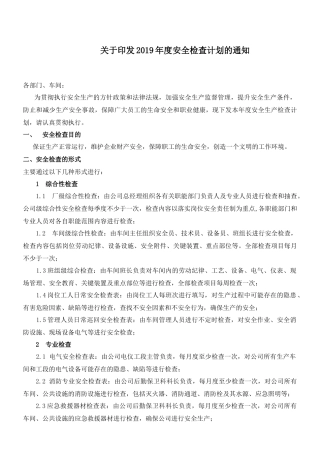 安全检查计划（2019）附检查表.docx