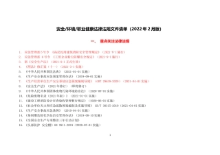 安全生产法律法规清单（2022年2月版）.docx