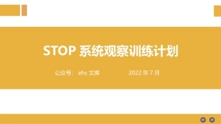 stop系统观察训练计划.pptx