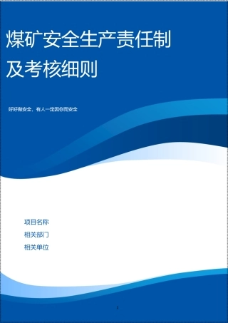 煤矿安全生产各岗位责任制及考核细则.docx