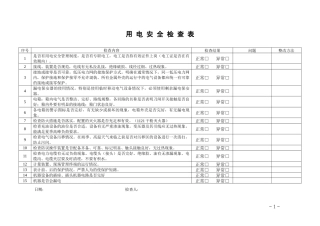 企业用电安全检查表.docx