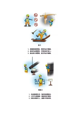 施工现场个工种安全注意事项，漫画图解.docx