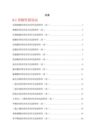 危险化学品特性表汇编（腐蚀品，87页）.docx