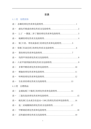 危险化学品特性表汇编（易燃固体，33页）.docx