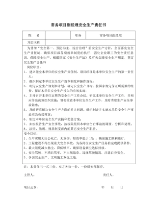 项目施工各级位安全责任书(层层签订).docx