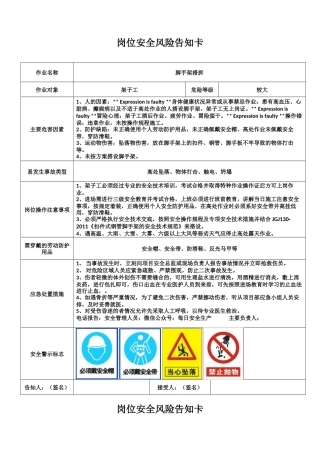 应急处置流告知卡汇编（施工岗位风险）.docx