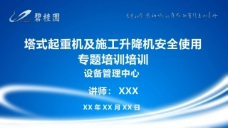 塔式起重机及施工升降机安全使用专题培训.pptx