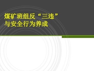 EHS学习资料网21、煤矿班组反三违与安全行为养成.pptx