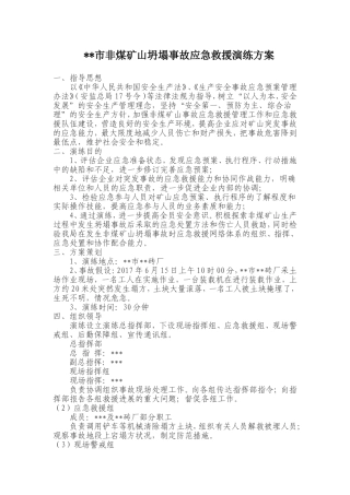 EHS学习资料网10、非煤矿山坍塌事故应急救援演练方案.doc