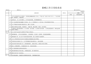EHS学习资料网EHS工作日常检查表.xlsx