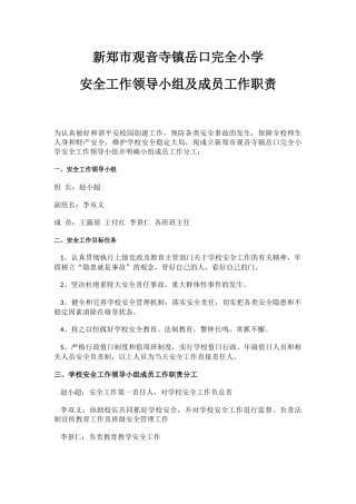 学校安全工作领导小组及分工情况.docx