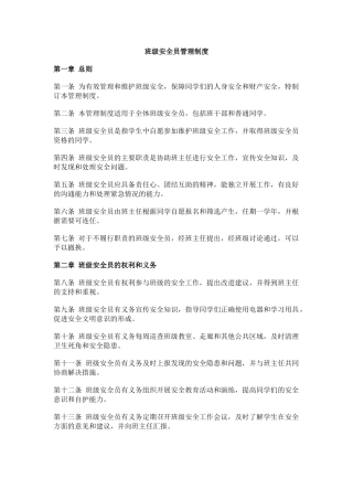 班级安全员管理制度.docx