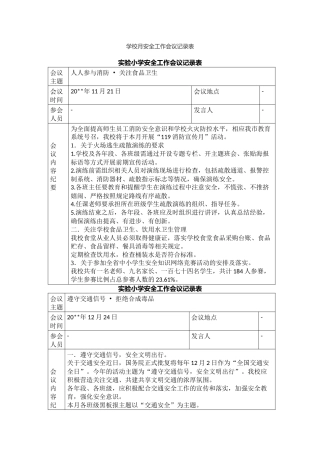 学校月安全工作会议记录表.docx