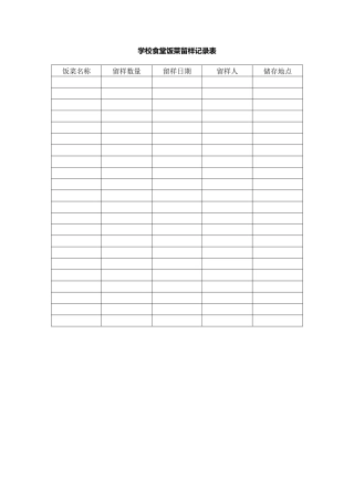 学校食堂饭菜留样记录表.docx