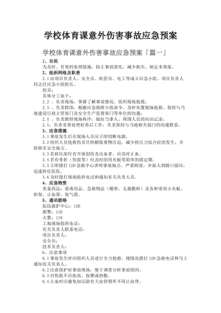 学校体育课意外伤害事故应急预案.docx