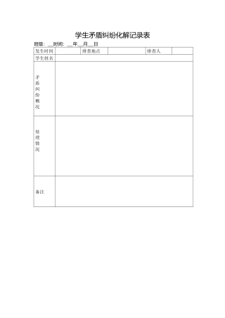 学生矛盾纠纷化解记录表.docx