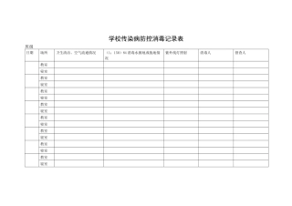 学校传染病防控消毒记录表.docx
