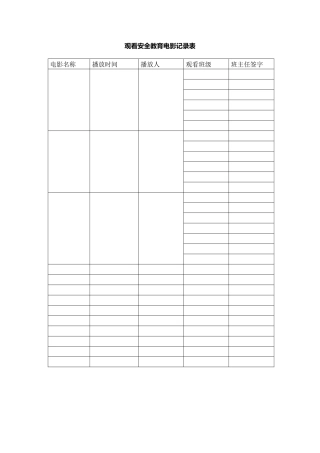 观看安全教育电影记录表.docx