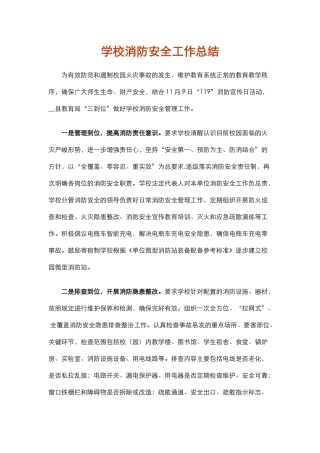 19.学校消防安全工作总结.docx