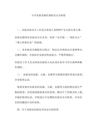 小学实验室操作规程及安全制度.docx
