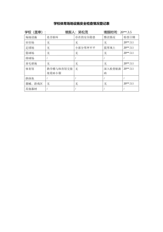 学校体育场地设施安全检查情况登记表.docx