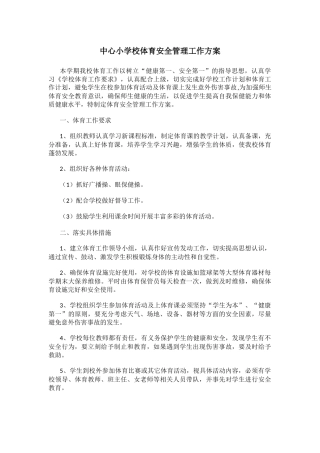 中心小学校体育安全管理工作方案.docx
