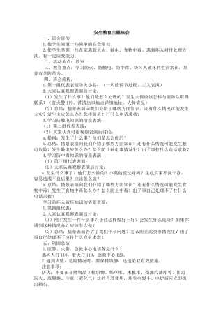 安全教育主题班会.docx