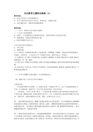 安全教育 主题班会 教案 2.doc