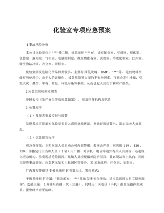 化验室专项应急预案.docx