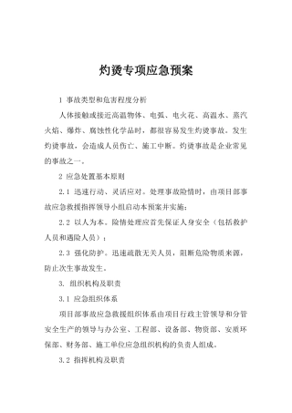 灼烫专项应急预案.docx