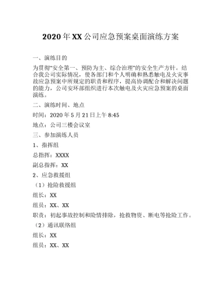 XX公司应急预案桌面演练方案.docx