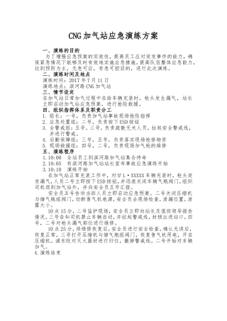 001 CNG加气站应急演练方案.doc
