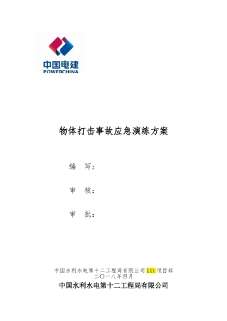 021 物体打击应急演练方案(模板).doc