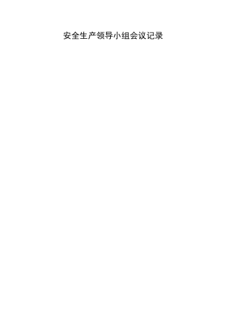 安全生产领导小组会议记录（共四个季度）.doc