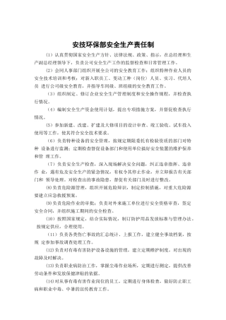 安技环保部安全生产责任制.doc
