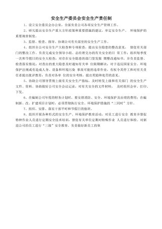 安全生产委员会安全生产责任制.doc
