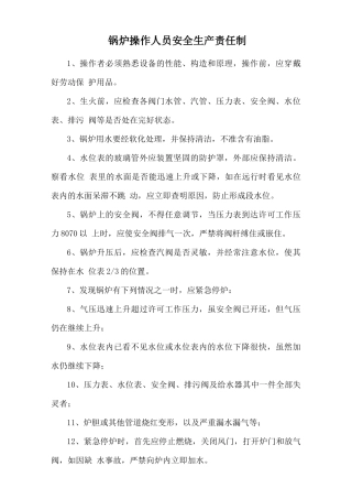锅炉操作人员安全生产责任制.doc
