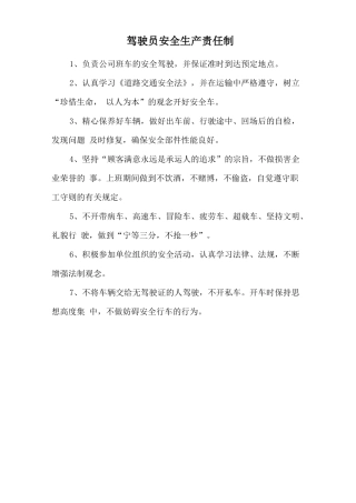 驾驶员安全生产责任制.doc