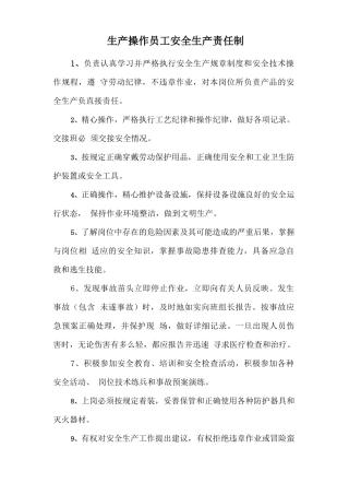 生产操作员工安全生产责任制.doc